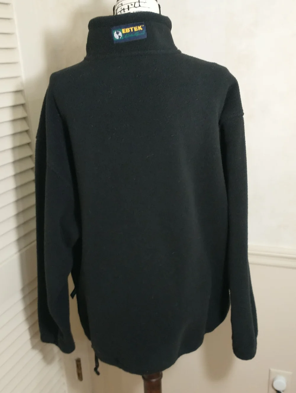 EBTEK Eddie Bauer, Men's Large, Fleece Quarter Zip Pullover, Toggle Waist, Black